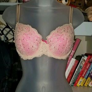 Victoria's Secret Bling Rhinestone Bra 34D Lace